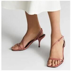 REISS Bali Leather Strappy Heels 9 Coral Pink NWOT Sandals Cocktail Glam